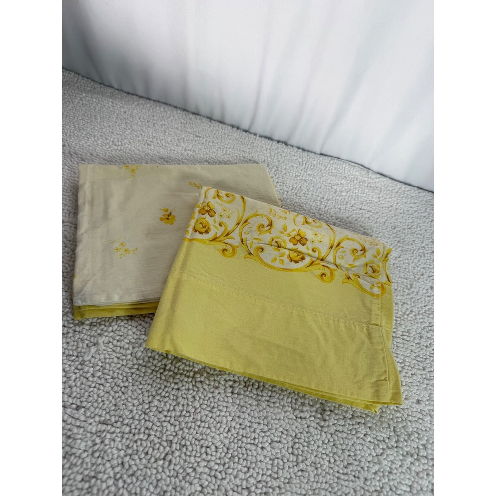 Yellow Floral Pillowcases Vintage Classic‎ Botanical Pattern